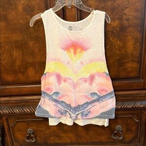 Roxy Pink and Yellow Graphic Tank Top